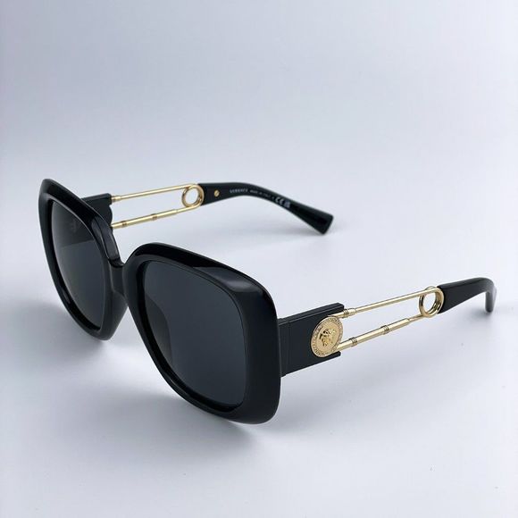 Versace VE4411 GB1/87 Sunglasses Black Grey Square Women main image 11
